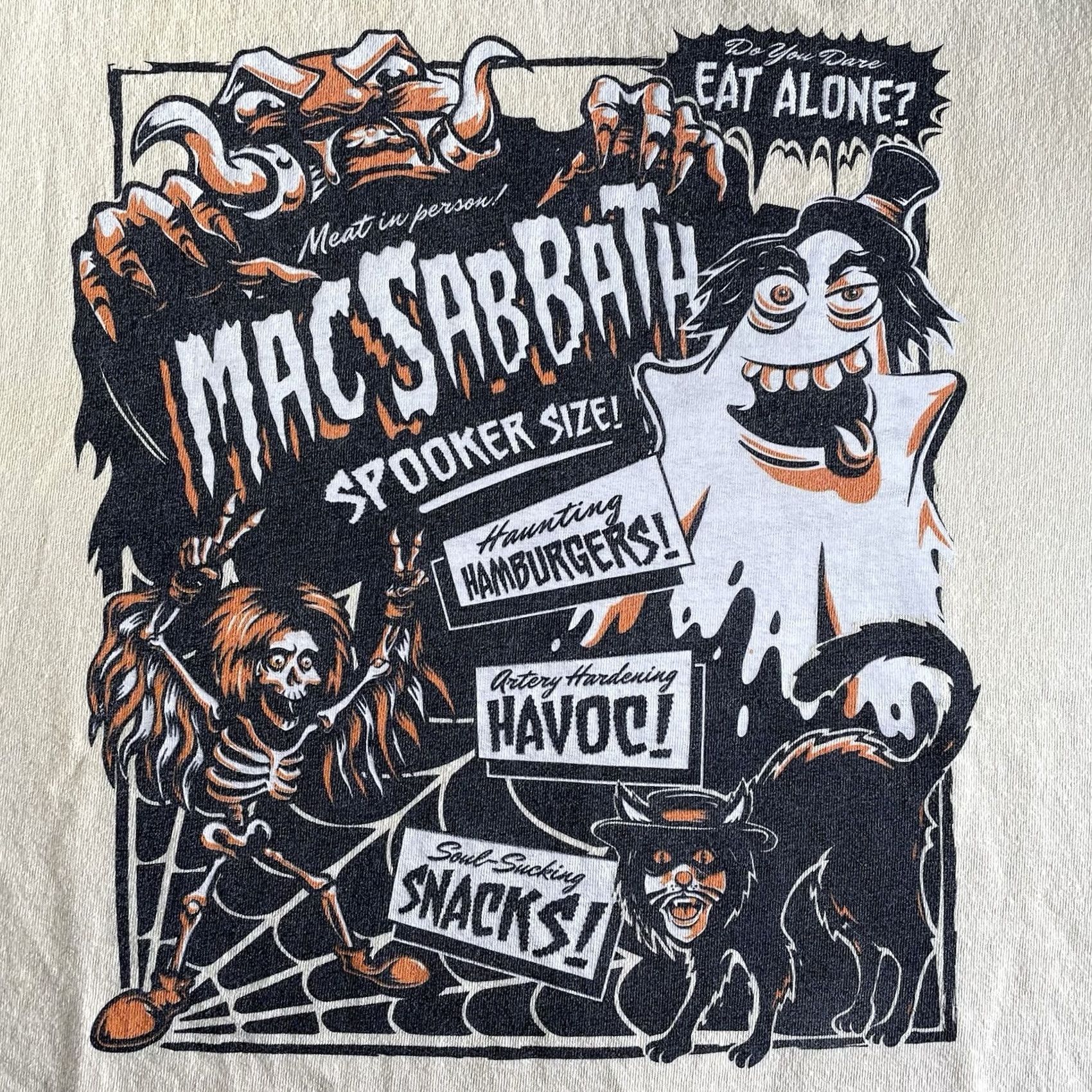 Gildan Mac Sabbath Shirt Mens XL Beige T-Shirt Band Parody Ronald McDonald Clown Black Sabbath Freaky Theme Mens XL Size US XL / EU 56 / 4 - 2 Thumbnail