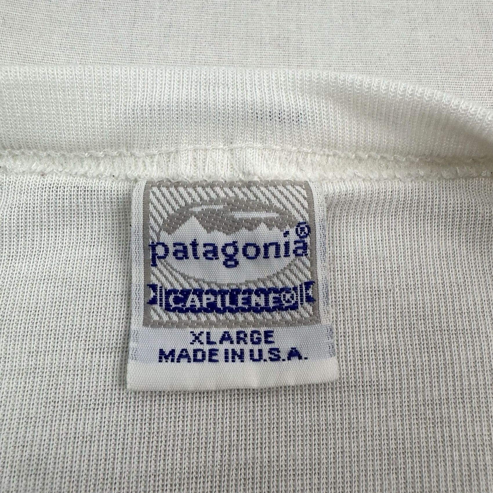Patagonia VINTAGE Patagonia Capilene Long Sleeve Shirt Mens XL Ivory 90s Crew Neck Athletic 100% Polyester USA Size US XL / EU 56 / 4 - 7 Thumbnail