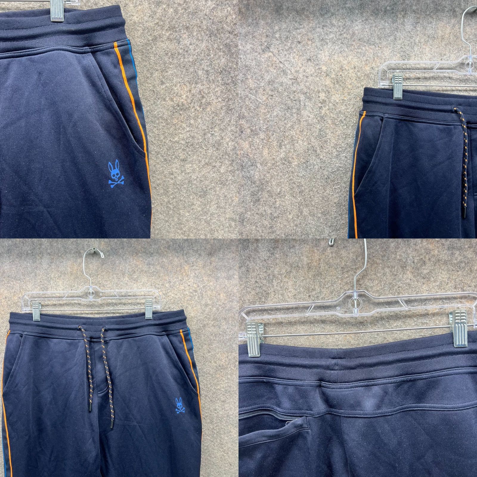 Psycho Bunny Psycho Bunny Pants Mens Large Navy Cotton Blend Joggers Sweatpants Logo Stripes Size US 33 - 8 Thumbnail