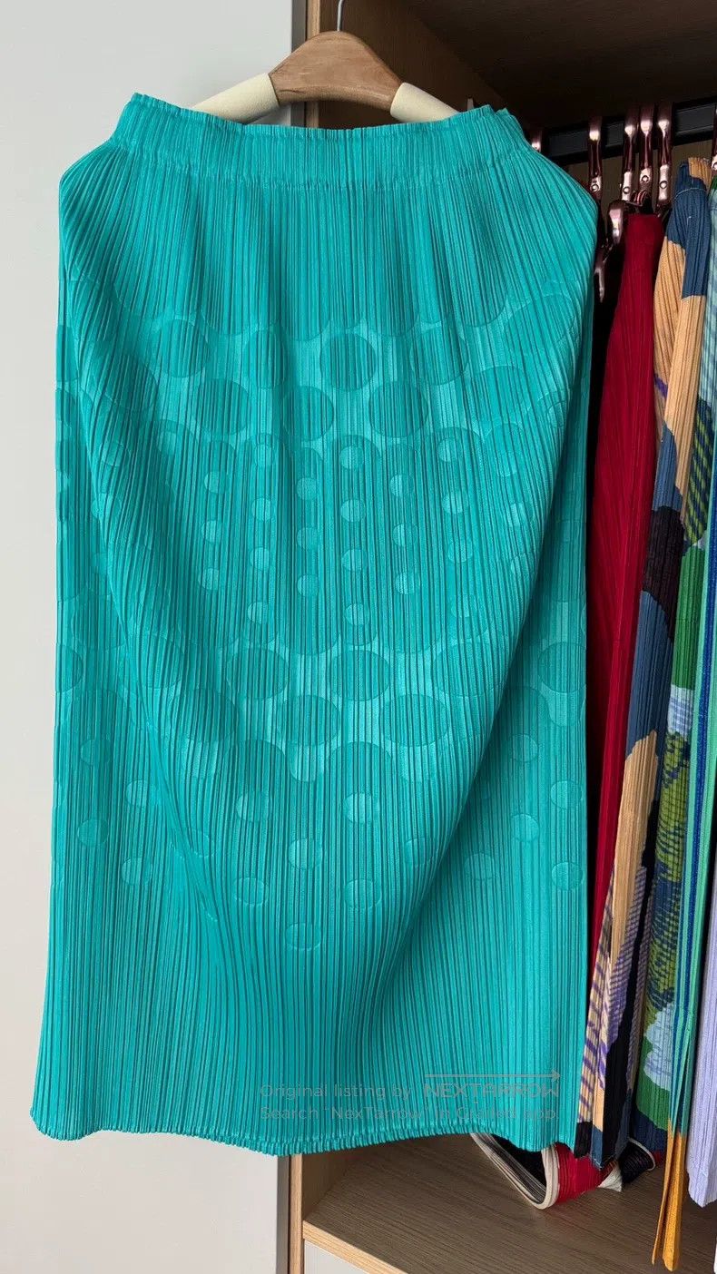 Issey Miyake Issey Miyake size:3 Lake Blue Bubble Midi Skirt Size 22" - 2 Thumbnail