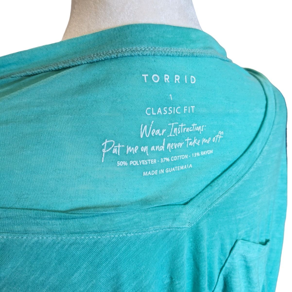 Other Torrid Caribbean Blue Green Classic Fit Sheer Relaxed Tshirt Size XL / US 12-14 / IT 48-50 - 5 Thumbnail
