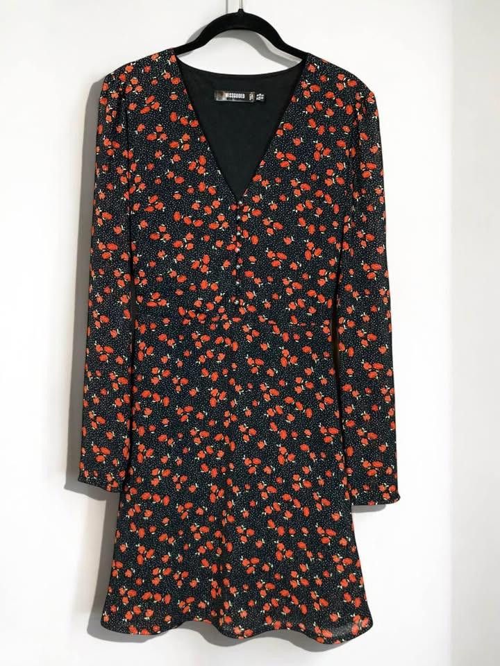 Designer Chic Floral Print Long Sleeve Dress Size XS / US 0-2 / IT 36-38 - 3 Thumbnail
