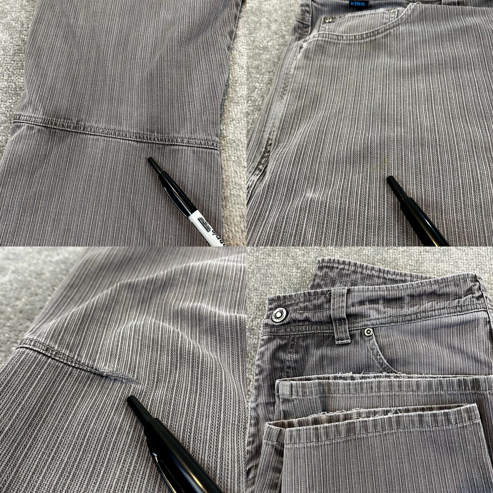Denime KUHL Pants Men 36x32 Gray Striped Patina Denim 5-Pocket Hike Trail Outdoor Logo Size US 36 / EU 52 - 10 Thumbnail