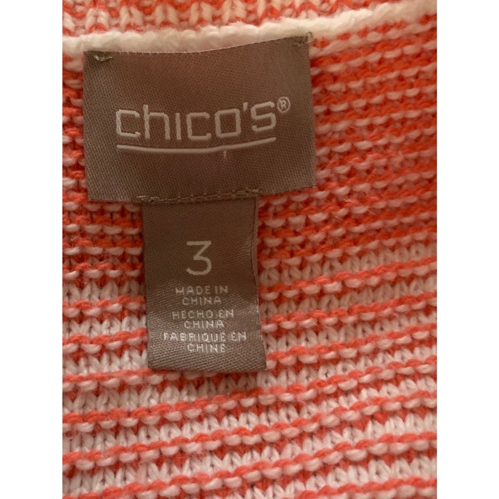 Chicos Chicos Womens Size 3 US XL Open Knit Sweater Cotton Blend Size 3XL / US 20-22 - 10 Thumbnail