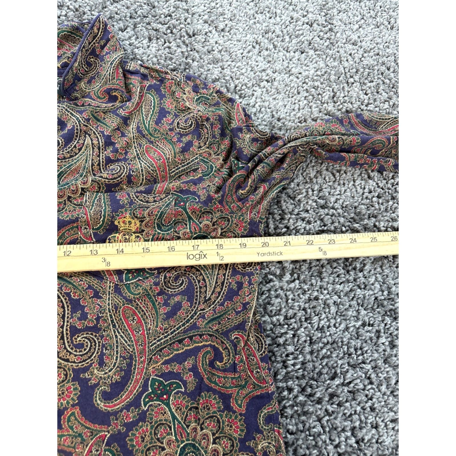 Ralph Lauren VINTAGE Lauren Ralph Lauren Button Shirt Womens L Paisley Floral Crown Crest Blouse Size L / US 10 / IT 46 - 3 Thumbnail