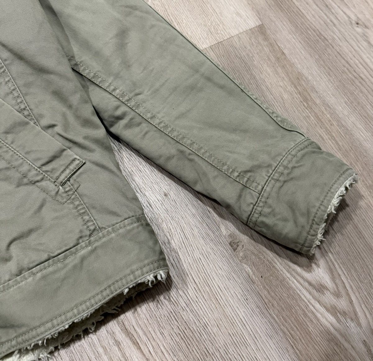 Diesel Vintage Diesel Khaki Denim Jacket Avantgarde Sherpa Size US S / EU 44-46 / 1 - 4 Thumbnail