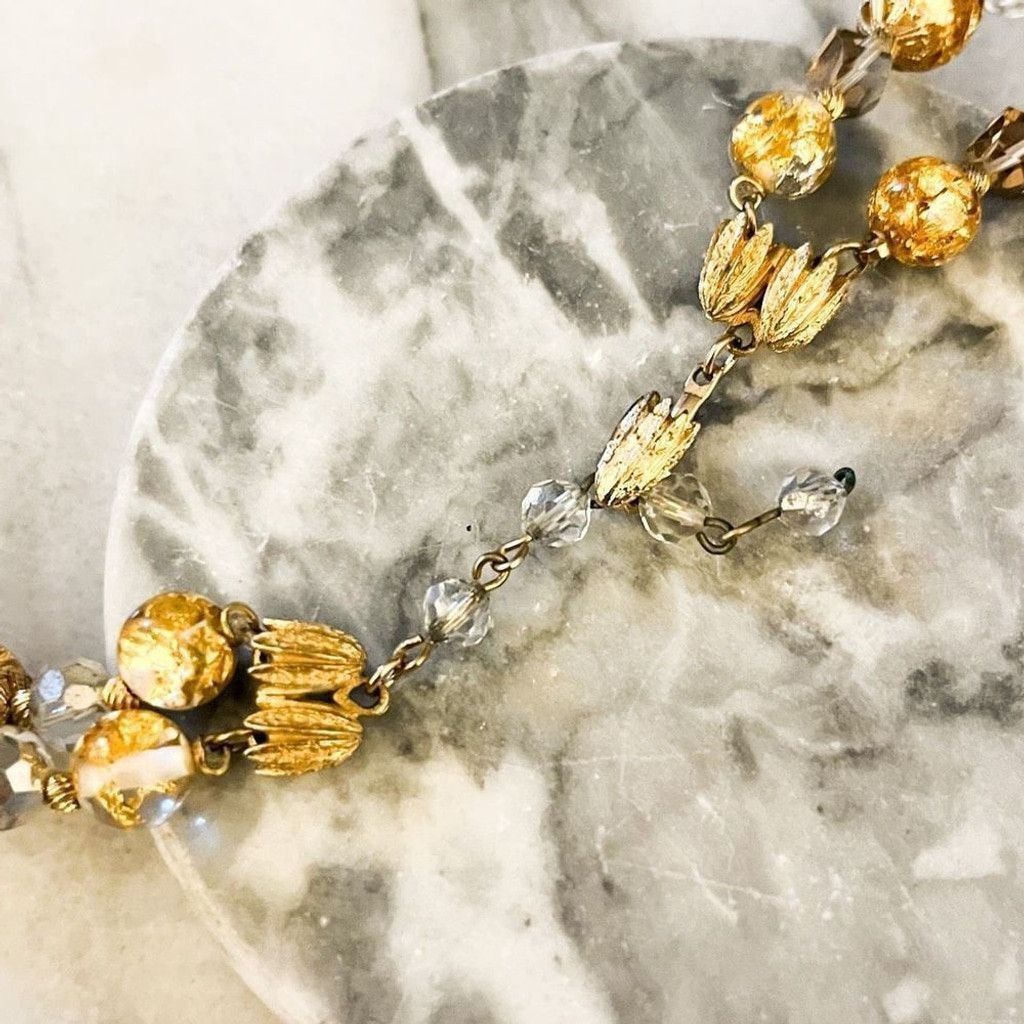 Vintage Vintage Signed Vendome Necklace Gold Foil Bead ed Size ONE SIZE - 4 Thumbnail