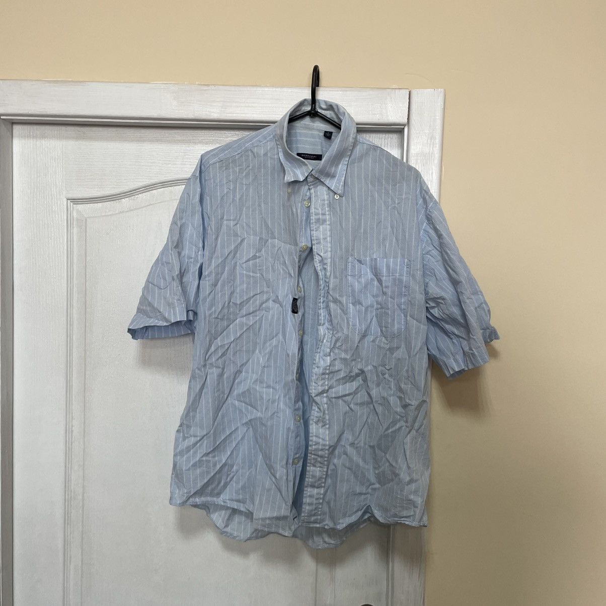Burberry × Flannel × Vintage Burberry Shirt baby blue striped Hawaii tee Usa nova check Size US L / EU 52-54 / 3 - 1 Thumbnail
