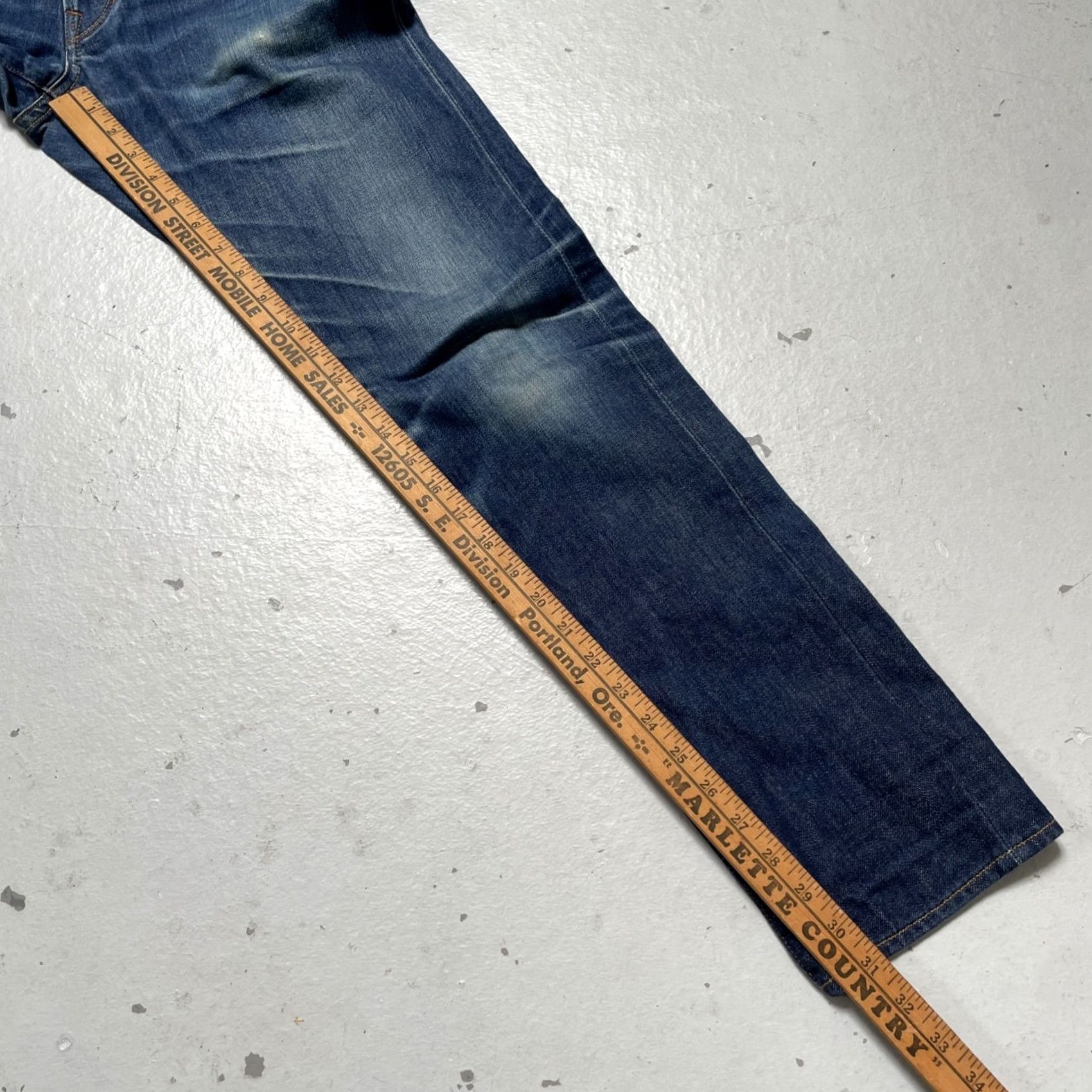 Railcar Fine Goods Selvedge Denim Jeans Blue Distressed Made In Usa 30 Mens, Men's — image 4 of 6
