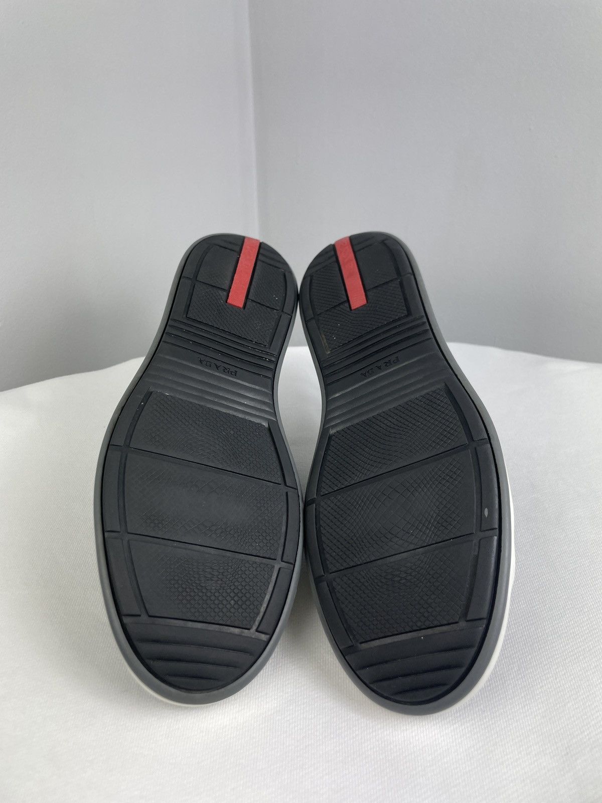 Prada Prada Linea Rossa Black Leather Sneakers – Vitello Plume Size US 8 / EU 41 - 8 Thumbnail