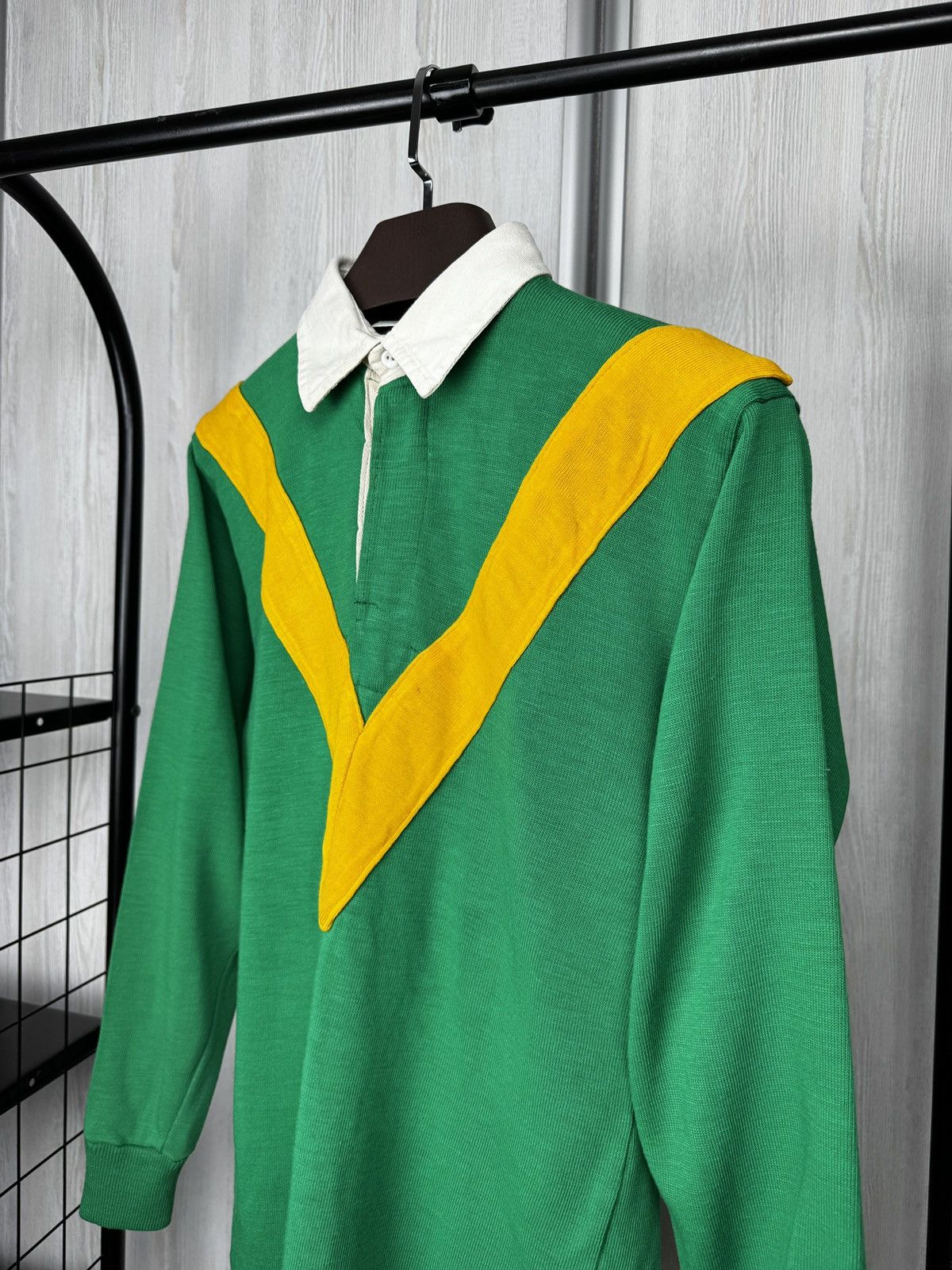 Other HALBRO #1 1980s Rugby Shirt Green Orange Stripe Vintage 40in Size US M / EU 48-50 / 2 - 4 Thumbnail