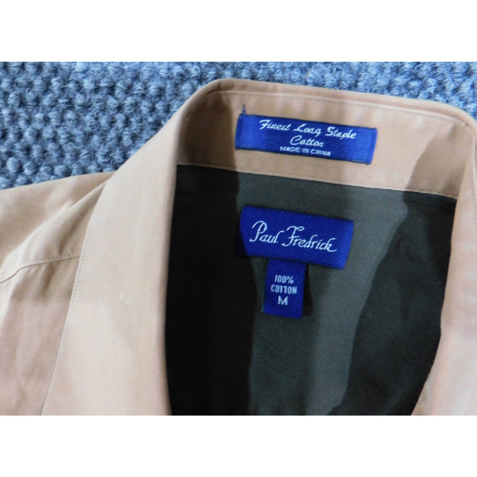 Vintage Paul Fredrick Shirt Mens Medium Button Up Long Sleeve Workwear Pockets Cotton Brown Full Zip Utility Pockets Epaulet Size US M / EU 48-50 / 2 - 7 Thumbnail