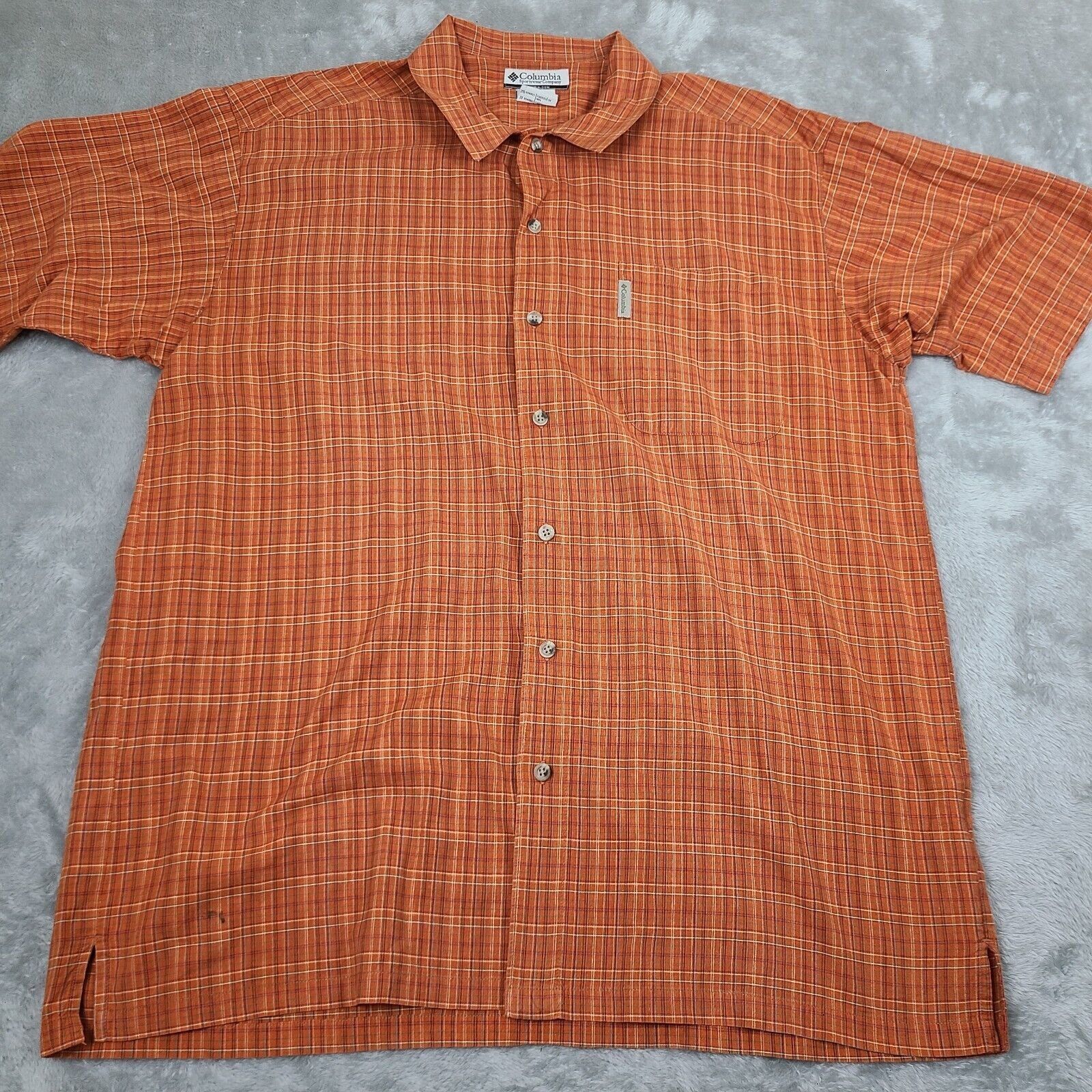 Columbia Columbia Button Up Shirt, Men's 2X-Large, Short Sleeve Orang Size US XXL / EU 58 / 5 - 1 Thumbnail