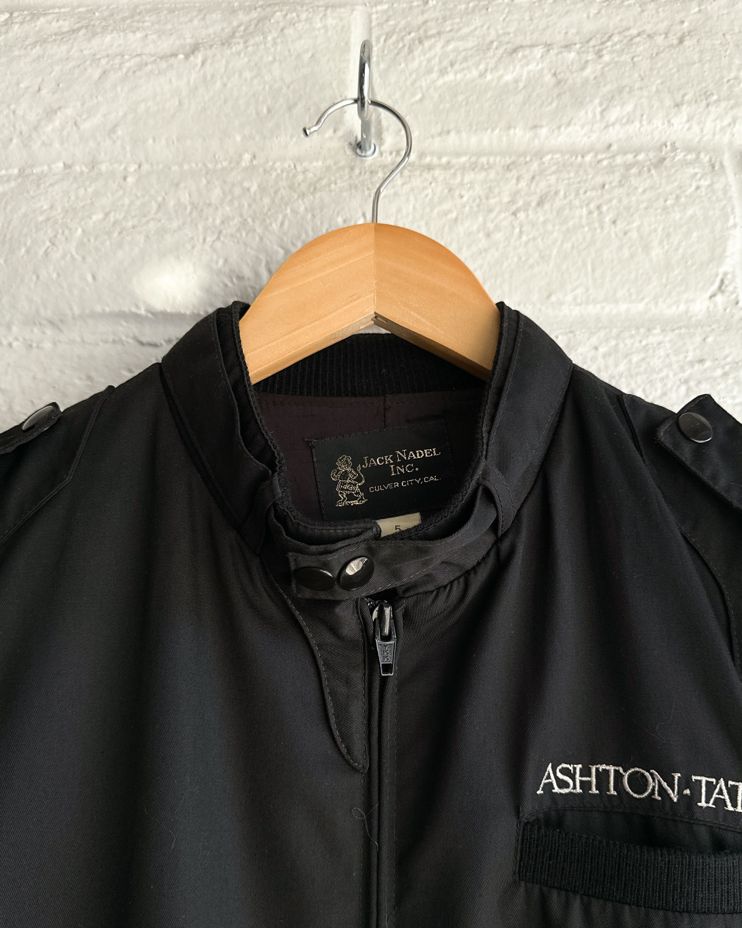 Vintage Vintage 80s Jack Nadel Black Bomber Racer Jacket Ashton Tate Size US M / EU 48-50 / 2 - 4 Thumbnail