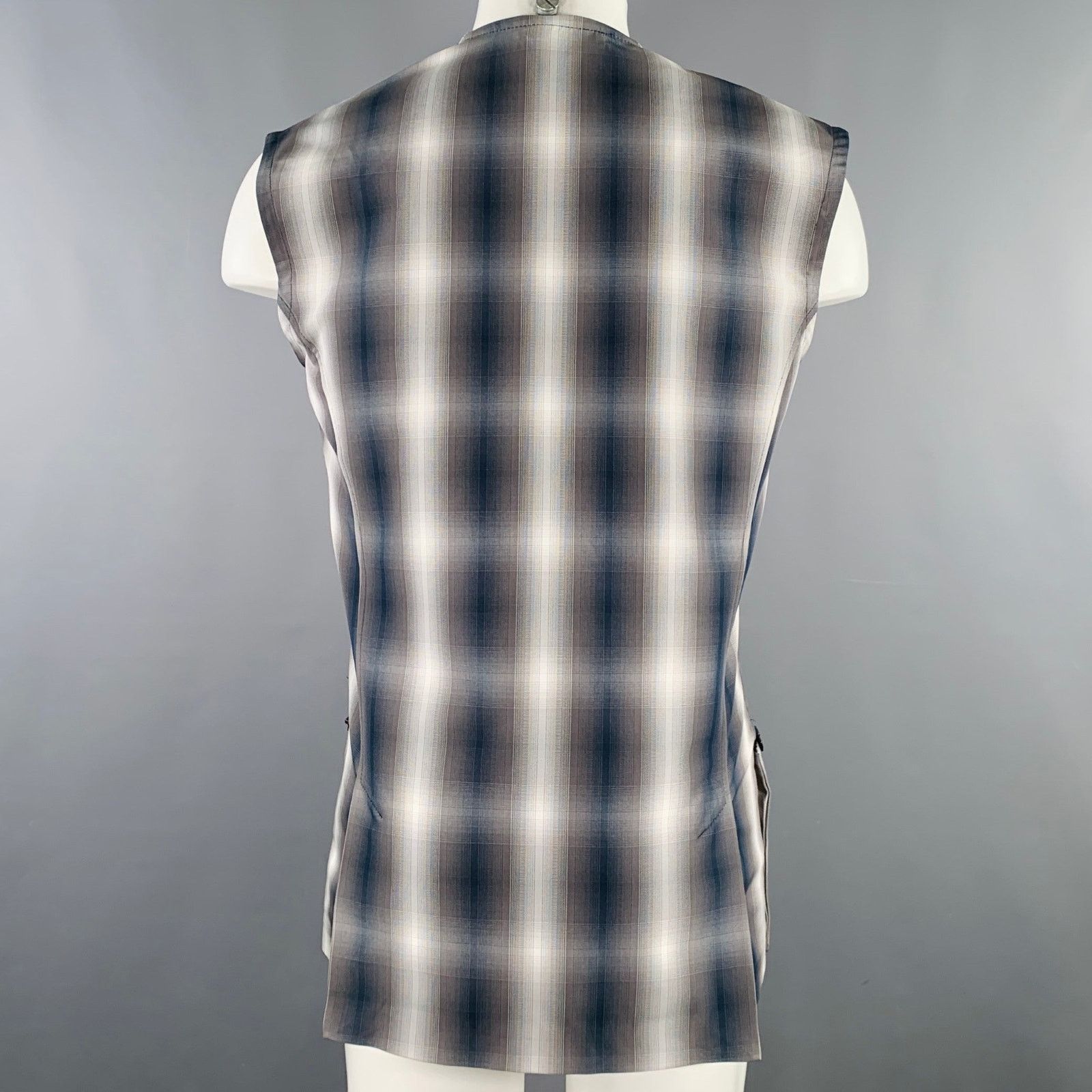 DELADA DELADA Size M Green Blue White Plaid Polyester Cotton Vest Size US M / EU 48-50 / 2 - 4 Thumbnail
