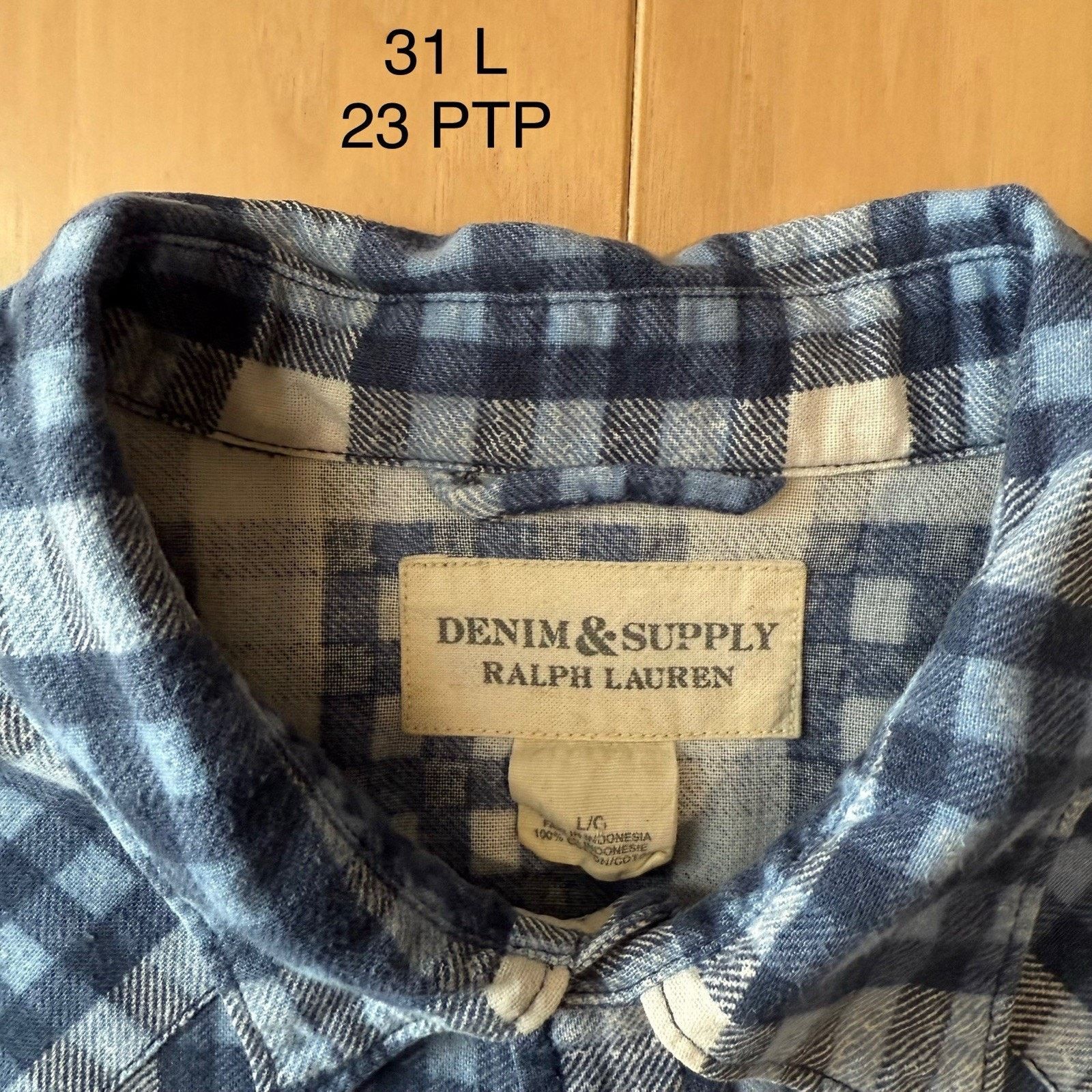Polo Ralph Lauren × Vintage Denim & Supply Ralph Lauren Pearl Snap Shirt L Blue Check Size US L / EU 52-54 / 3 - 6 Thumbnail
