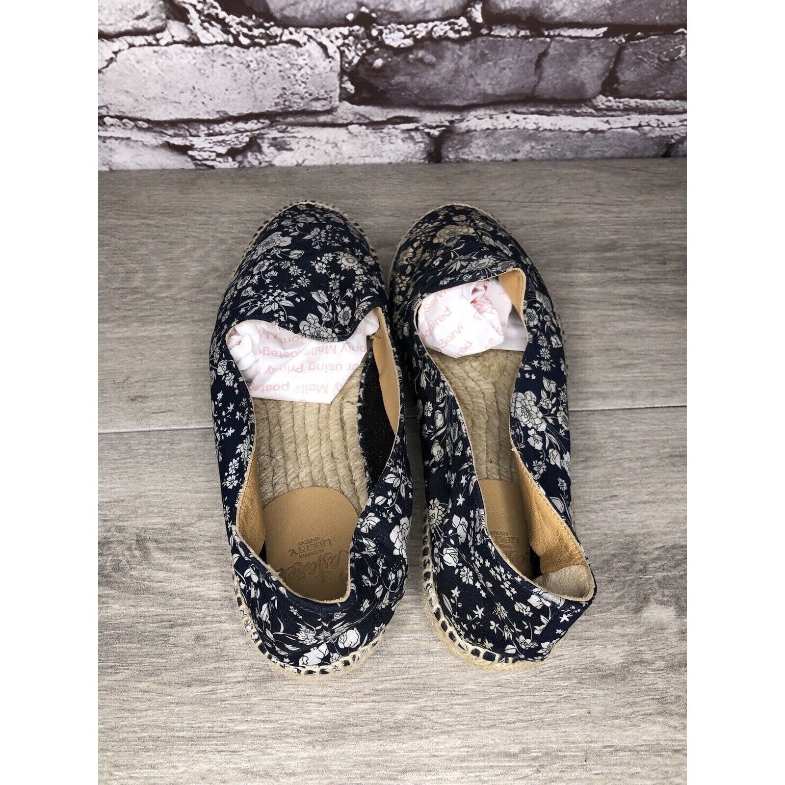 Castaner Castaner Espadrilles Blue Floral Canvas Fabric Slip On Flats Size US 7.5 / IT 37.5 - 5 Thumbnail