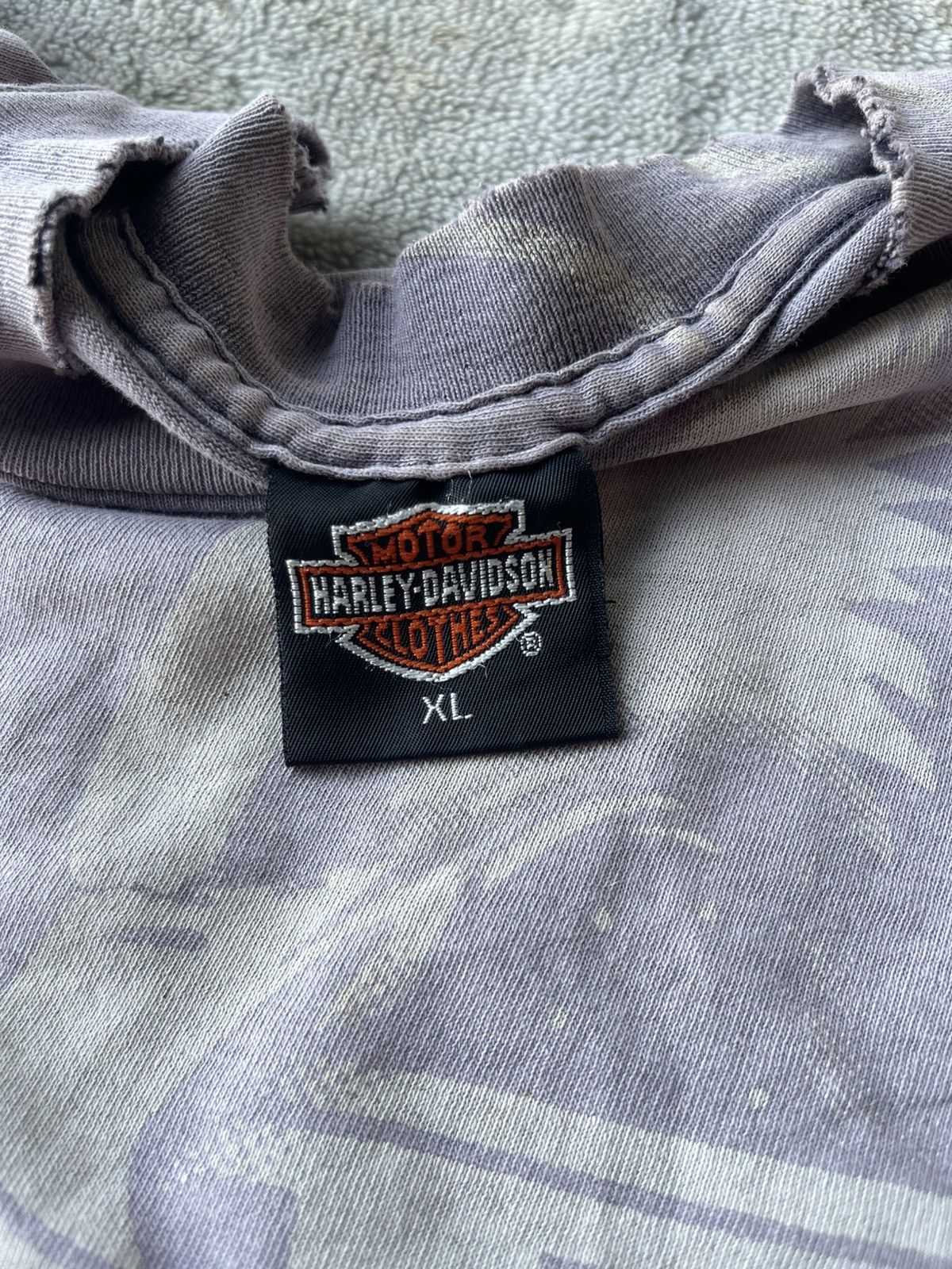 Harley Davidson Thrashed Vintage 1991 Harley Davidson OVP Sun Faded Tee Size US XL / EU 56 / 4 - 13 Thumbnail