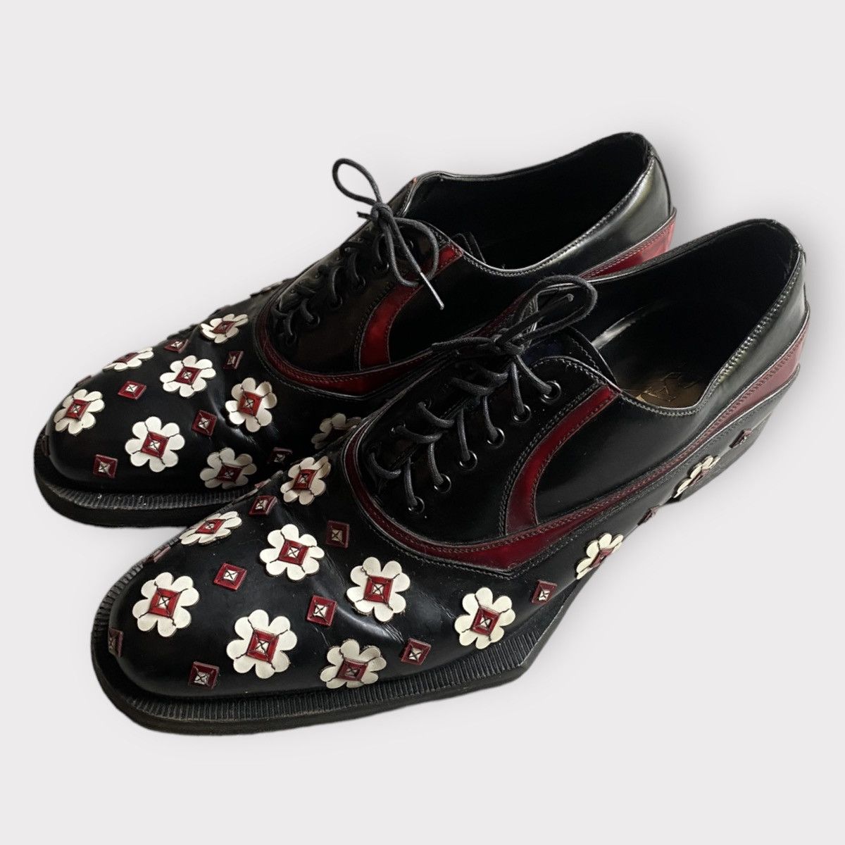 Prada FW12 Runway Floral applique’ Shoes Size US 10 / EU 43 - 4 Thumbnail