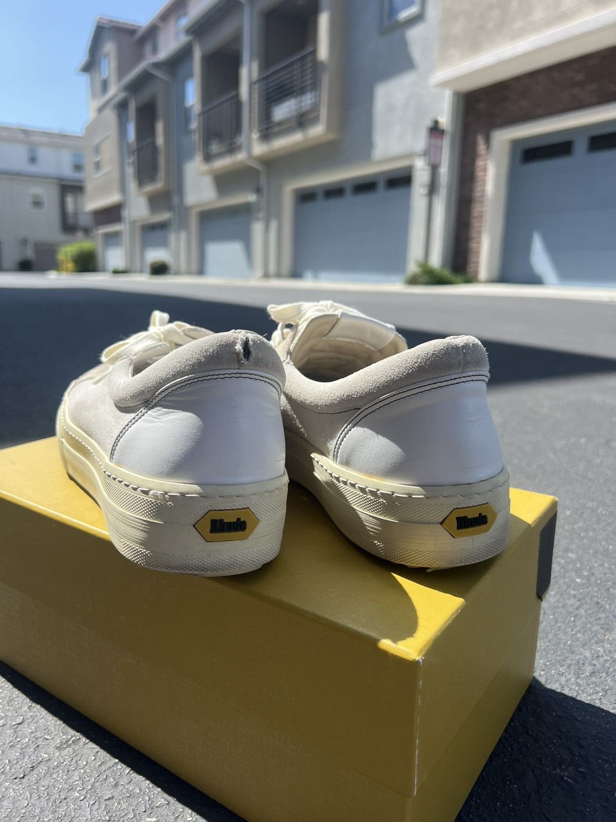 Rhude Rhude White Leather Sneakers Size US 11 / EU 44 - 2 Thumbnail