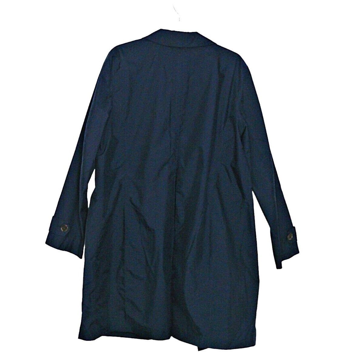 Lands End Lands End Navy Blue Rain Trench Coat Lined Pleated Back 100% ...