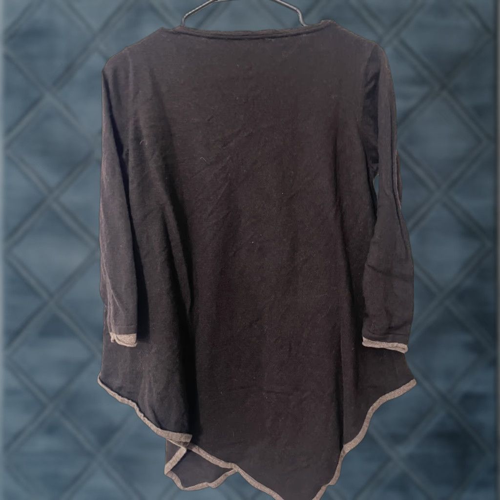 Vintage Philosophy Women Sweater Shirt Dolman Sleeve Knit Black Brown 3/4 Breathable Regular Size L Vintage No N/A Size L / US 10 / IT 46 - 1 Thumbnail