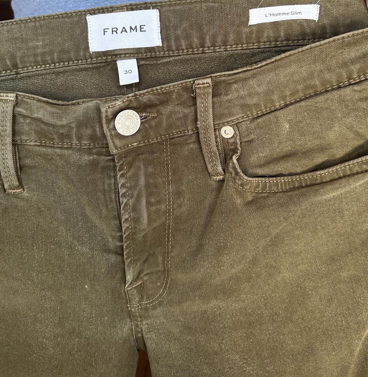 Frame FRAME L’Homme Slim Jeans Men’s Size 30 Olive Stretch Denim Size US 30 / EU 46 - 4 Thumbnail