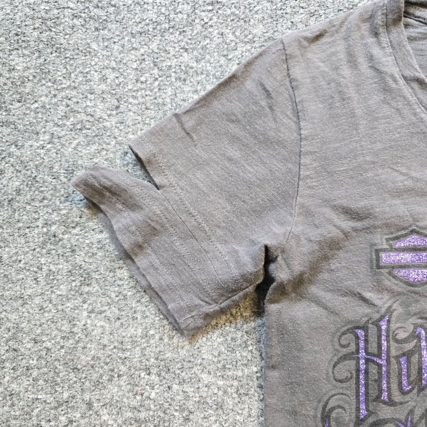 Harley Davidson Harley-Davidson Top Womens Small Gray Purple Logo Classic Fitted Basic Casual Shirt T-Shirt USA Biker Motorcycle Womens Size S / US 4 / IT 40 - 3 Thumbnail