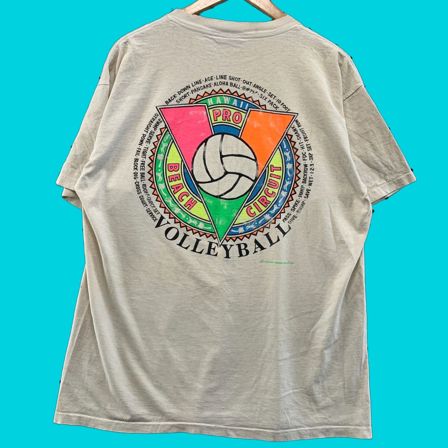 Vintage VTG Hawaii Pro Beach Circuit Volleyball Shirt XL Beige Unisex Adults 90s All Sport Crew Neck Short Sleeve Vintage T-Shirt Men Women 90s Theme Size US XL / EU 56 / 4 - 1 Thumbnail