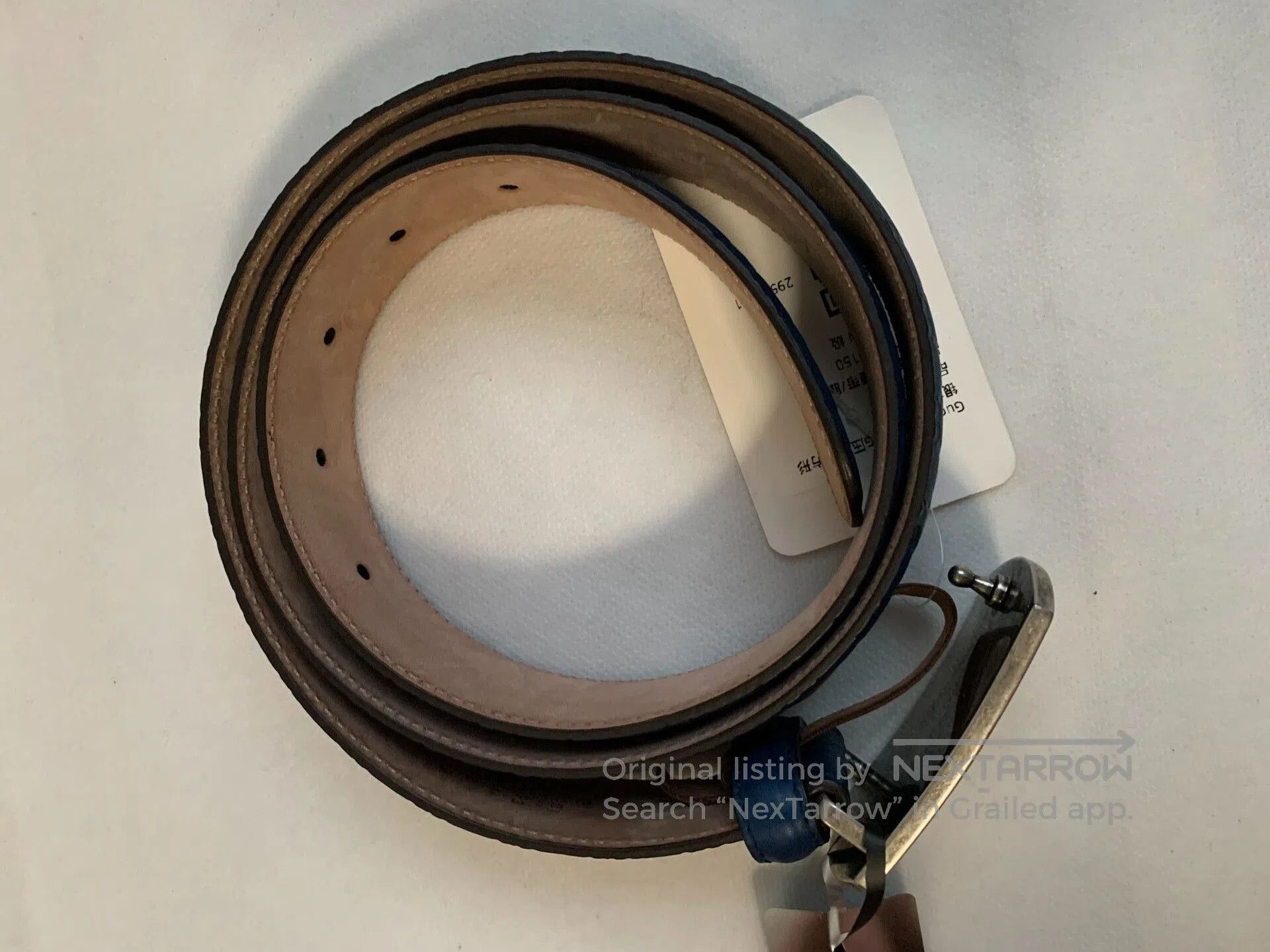 Gucci Gucci Blue Leather Belt. Size ONE SIZE - 2 Thumbnail