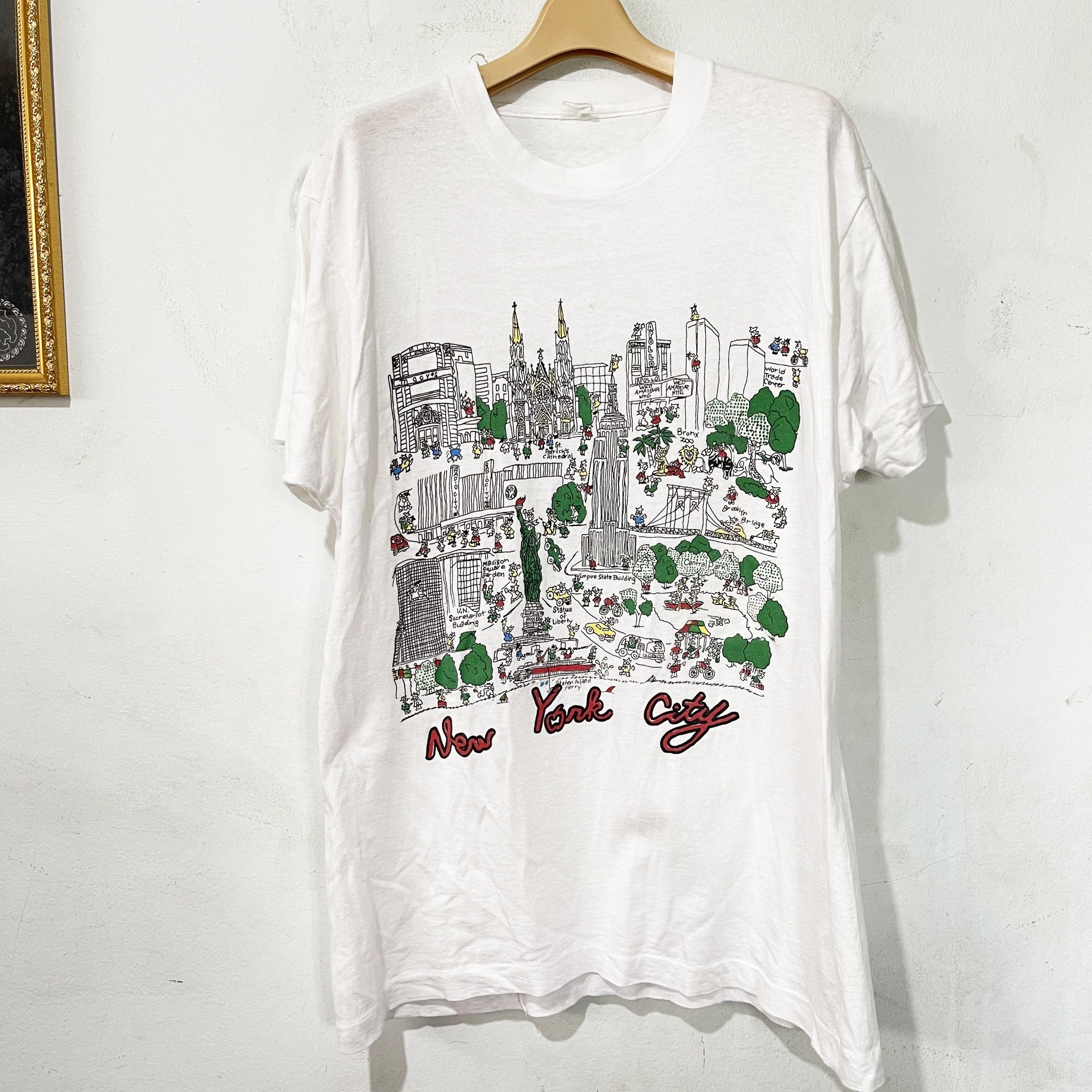 Vintage Vintage 90s New York City T-Shirt Size US L / EU 52-54 / 3 - 1 Thumbnail