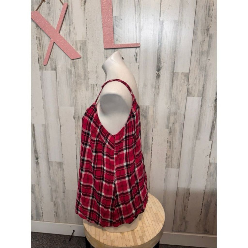 Other Torrid Red Plaid Button Front Cami Tank Top Size 1 Plus Size XL / US 12-14 / IT 48-50 - 3 Thumbnail