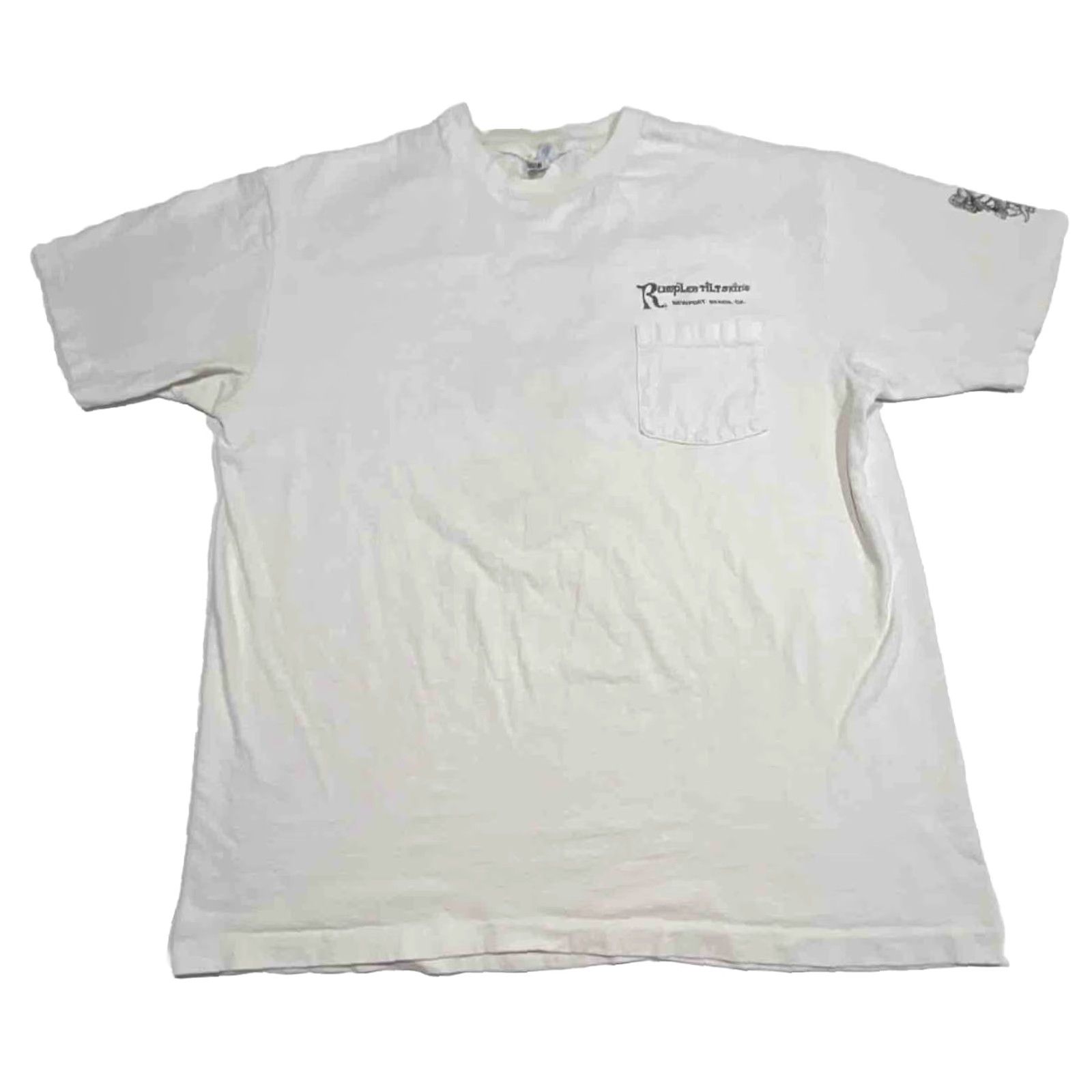 VINTAGE RumplesTiltskin’s Newport Beach Single Stitch Shirt XL Unisex White Graphic Tee 1980s Mens Womens Adults Grunge Hanes
