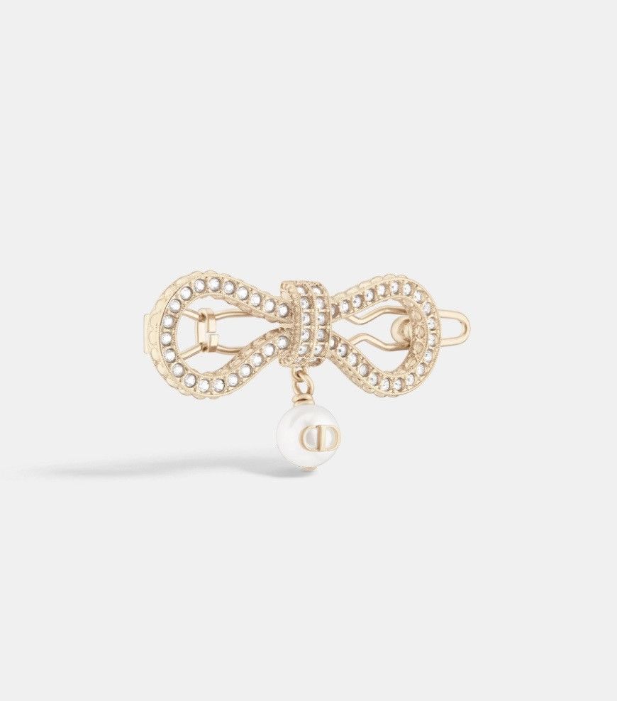Dior Dior LE NŒUD DE DIOR BARRETTE Champagne-Finish Metal Hairpin Size ONE SIZE - 1 Thumbnail