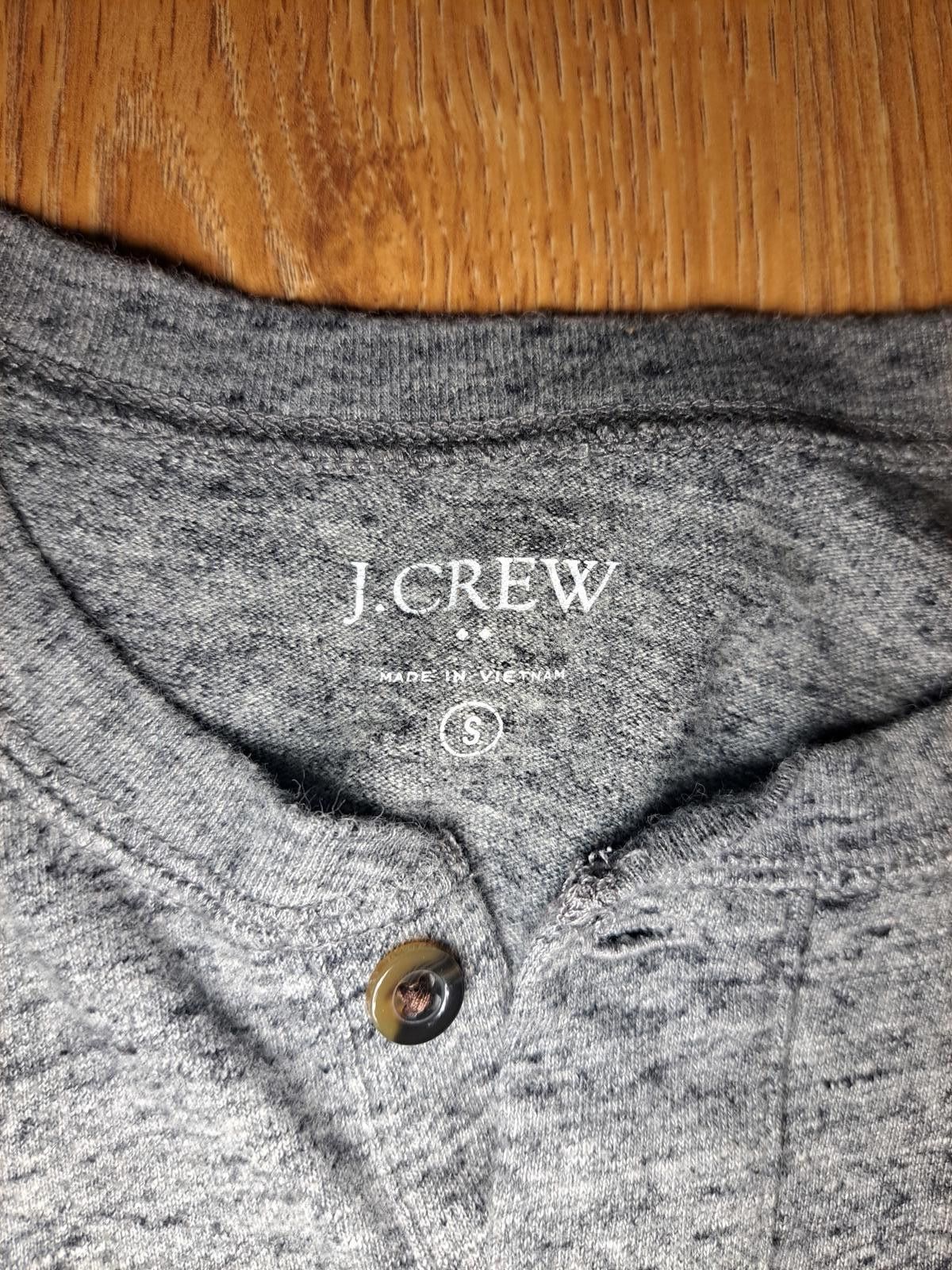 J.Crew J Crew Sweater Mens Small Gray 100% Cotton Henley Size US S / EU 44-46 / 1 - 2 Thumbnail