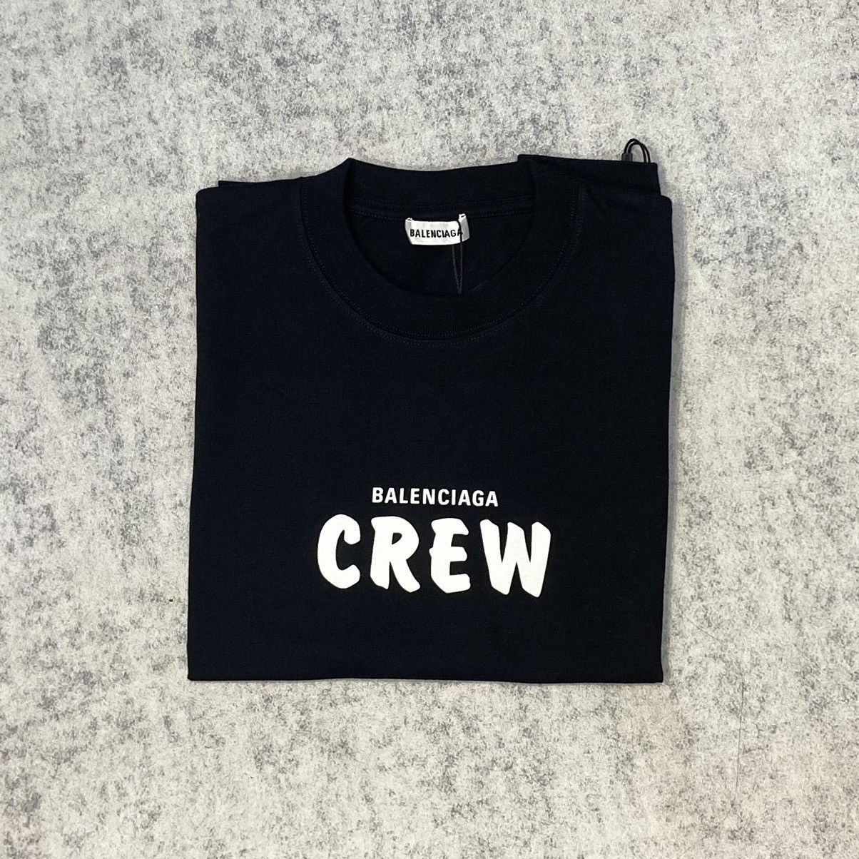 Balenciaga Balenciaga Black Cotton Crew Logo Print Fitted T-Shirt Size M / US 6-8 / IT 42-44 - 3 Thumbnail