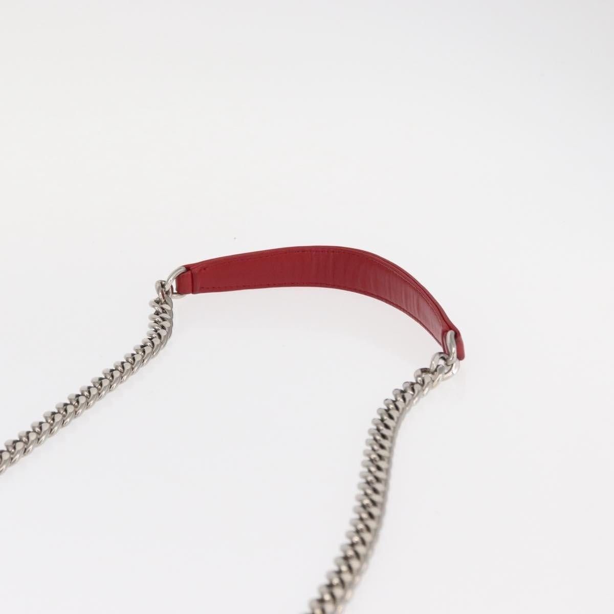 Prada Prada Leather Chain Nappa Goful Shoulder Bag Red Size ONE SIZE - 14 Thumbnail