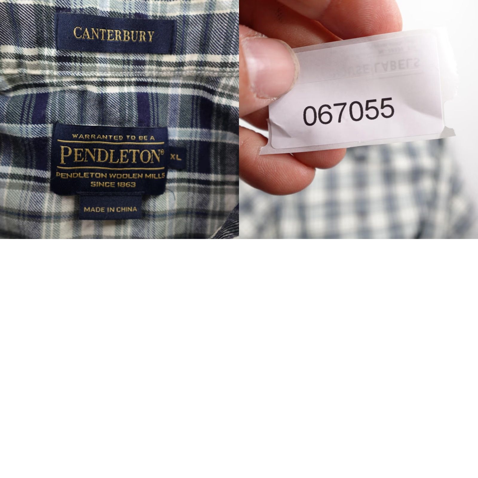 Pendleton Pendleton Shirt Mens XL Blue White Plaid Flannel Button-Up Work Button-Down Collar Pocketed Casual Regular Fit Size US XL / EU 56 / 4 - 8 Thumbnail