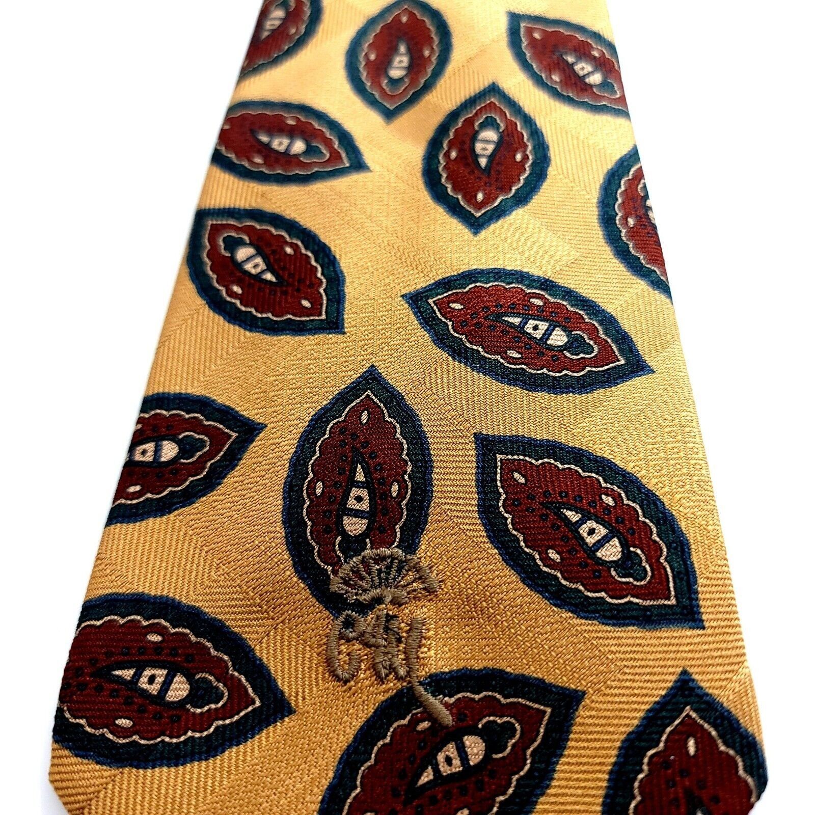 Countess Mara Countess Mara Woven Yellow Abstract Silk Tie Size ONE SIZE - 2 Thumbnail