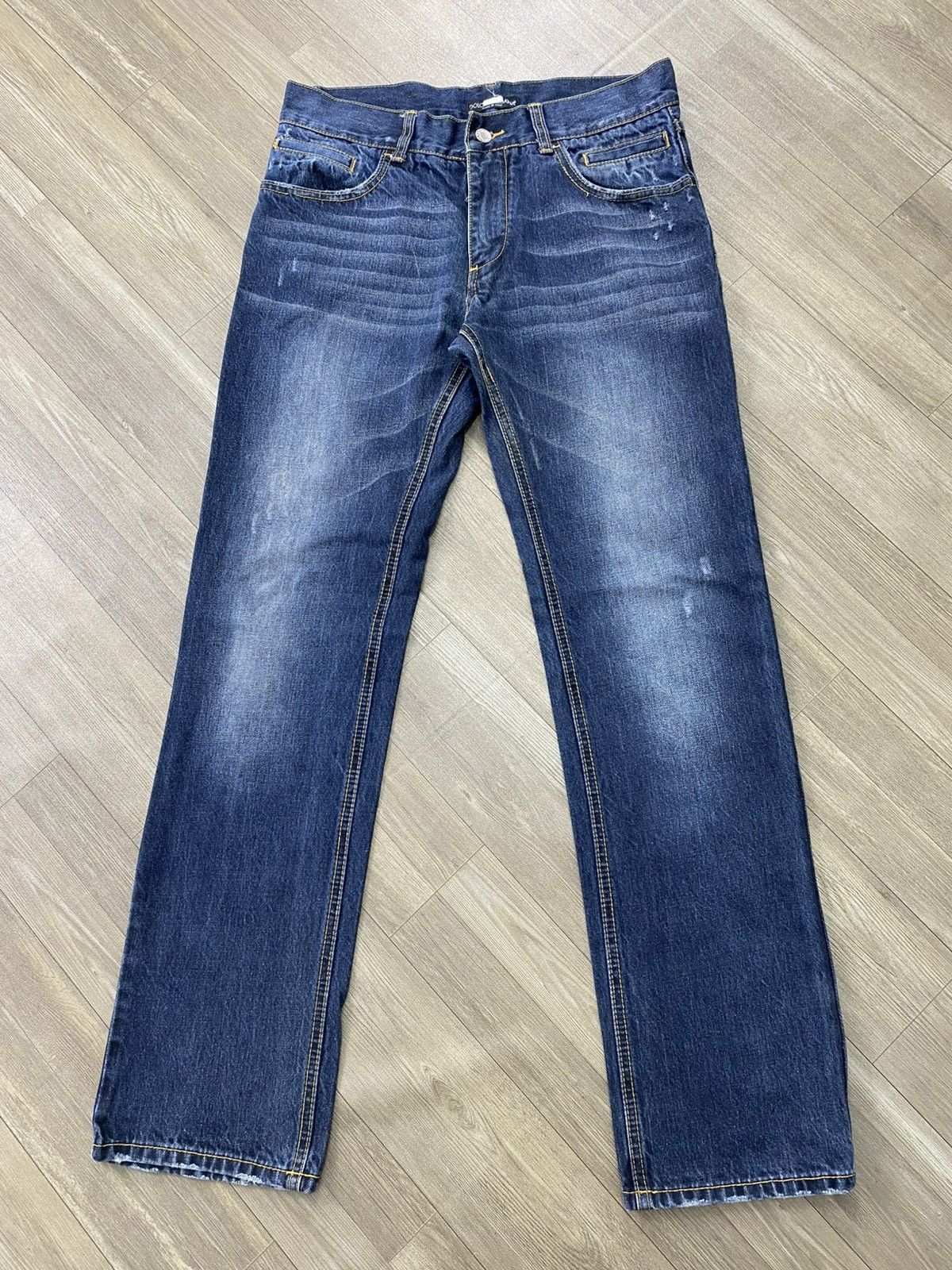 Dolce & Gabbana 2000s Dolce Gabbana Distressed Faded Straight Jeans Luxury Size US 34 / EU 50 - 2 Thumbnail
