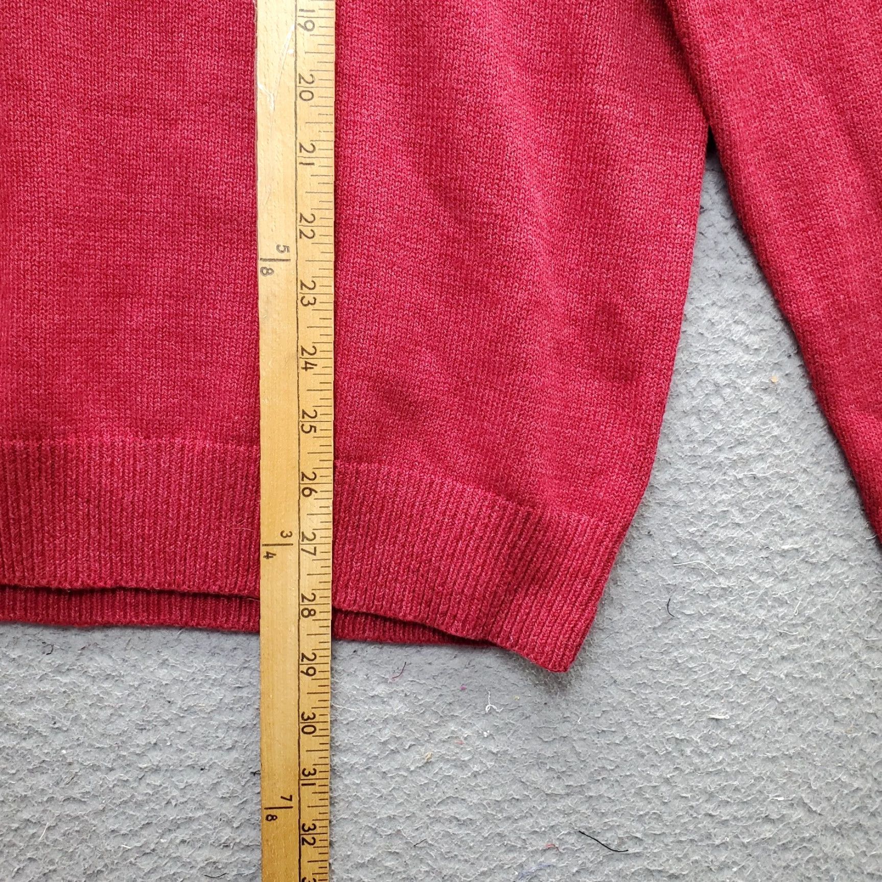 Izod IZOD Sweater Mens Large Dark Red Long Sleeve V-Neck Ribbed Cuff & Hem Pullover Shirt Mens Size L Red Knit Pullover Size US L / EU 52-54 / 3 - 3 Thumbnail