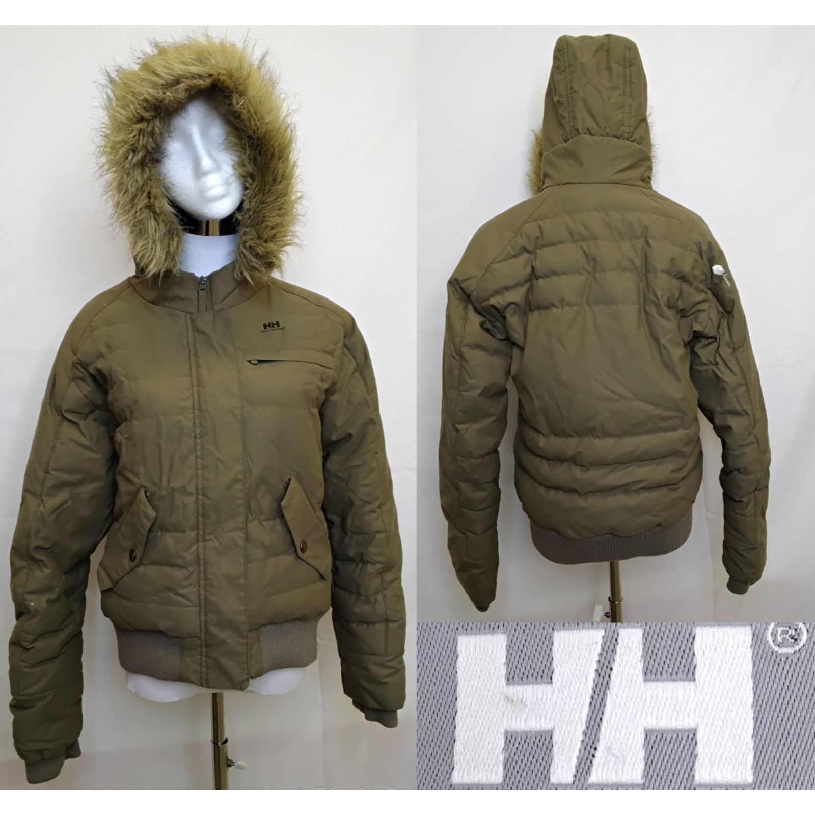 Helly Hansen Helly Hansen Down Jacket Women's M Army Green Fur Trim Hood Size M / US 6-8 / IT 42-44 - 1 Thumbnail