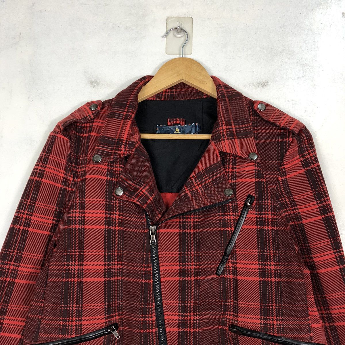 Japanese Brand ROCKSTAR DOUBLE COLLAR CHECKERED JACKET Size US M / EU 48-50 / 2 - 2 Thumbnail
