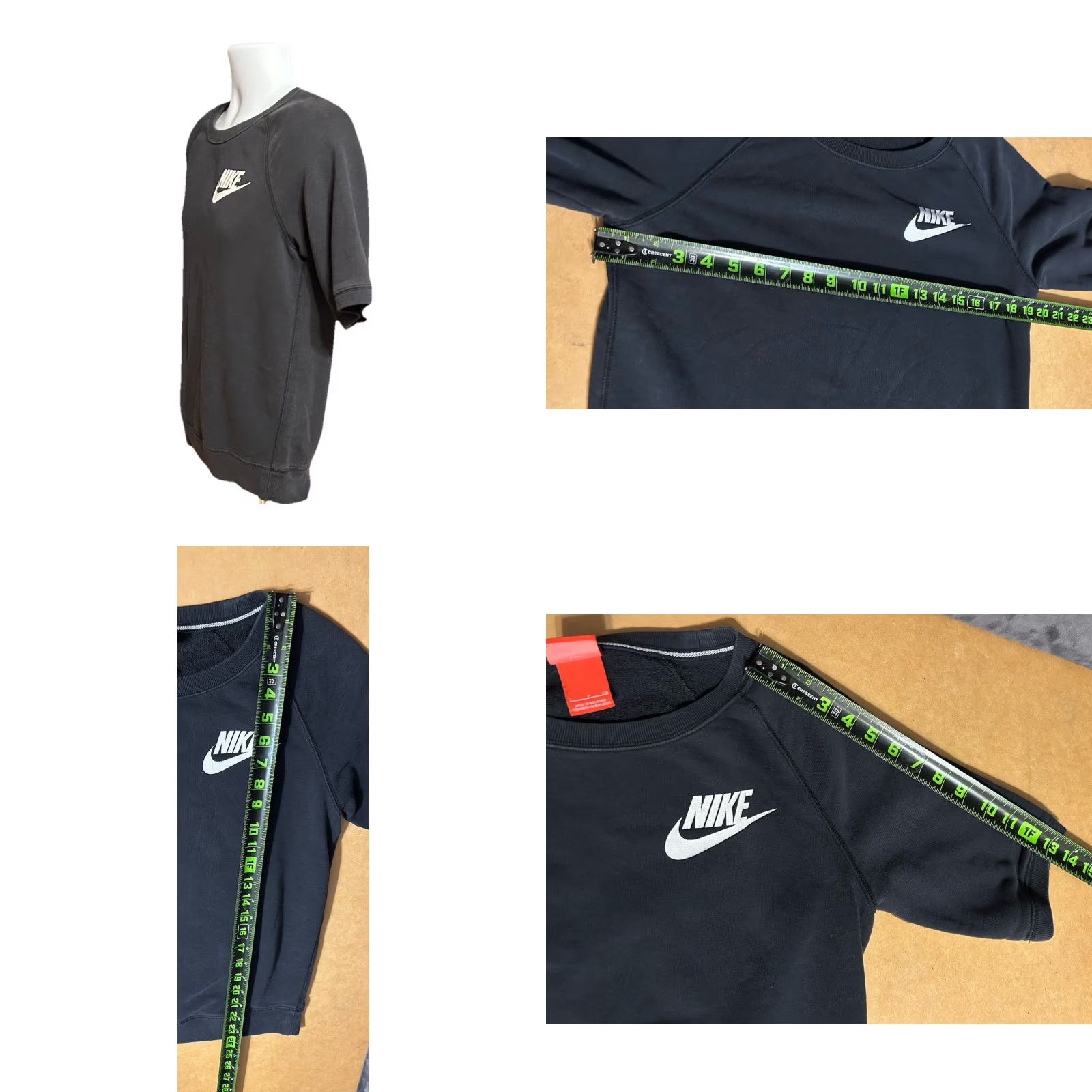 Nike Nike Short Sleeve Sweatshirt Women S Small Black Crew Neck Swoosh Logo Gym Run Size S / US 4 / IT 40 - 8 Thumbnail