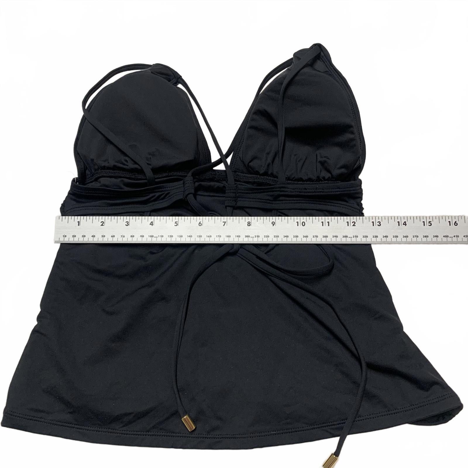Other La Blanca Women's Size 10 Black Halter Swim Top Ruched Bust Size ONE SIZE - 3 Thumbnail