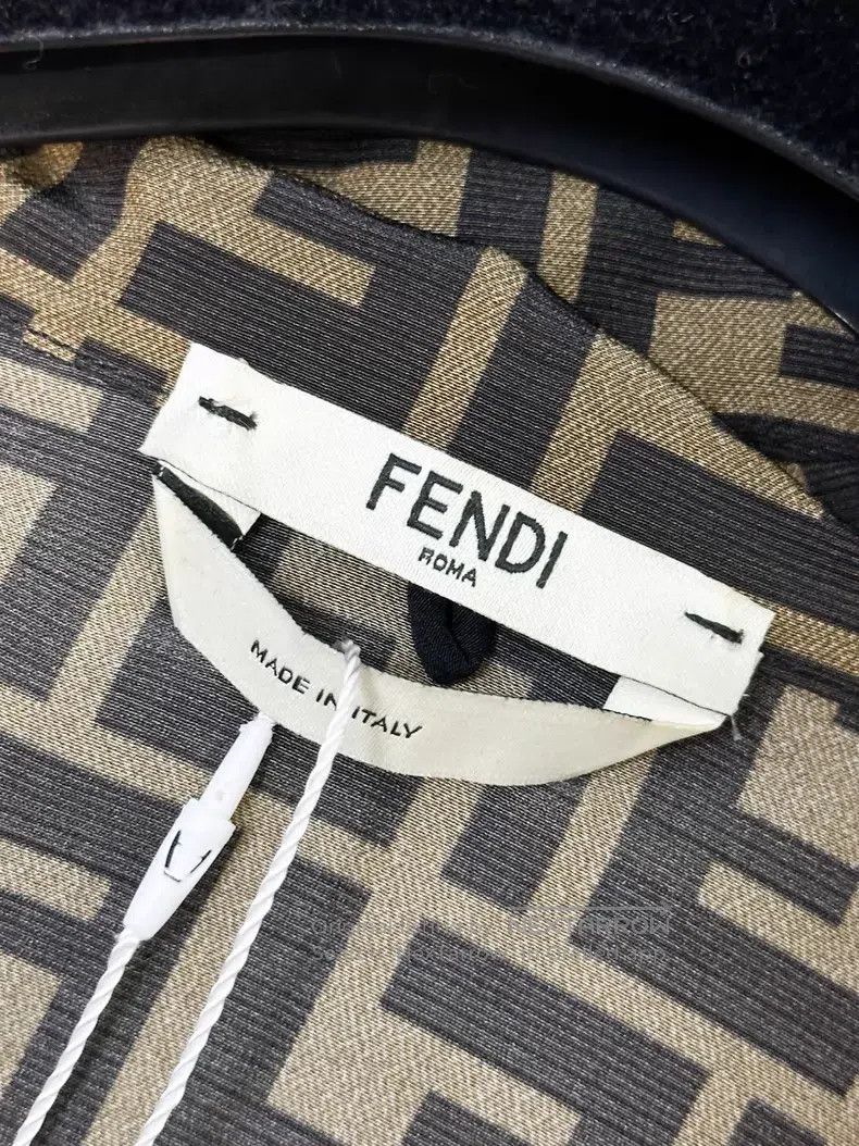 Fendi Fendi Brown Monogram Printed Logo Mulberry Silk Shirt Size S / US 4 / IT 40 - 6 Thumbnail