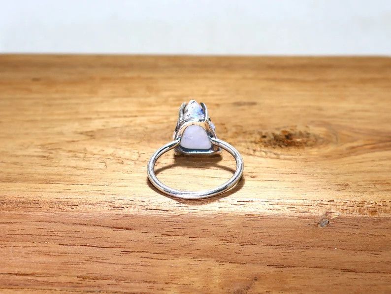 Handmade Rainbow Moonstone 925 Sterling Silver Ring - Handmade Ring Size ONE SIZE - 5 Thumbnail