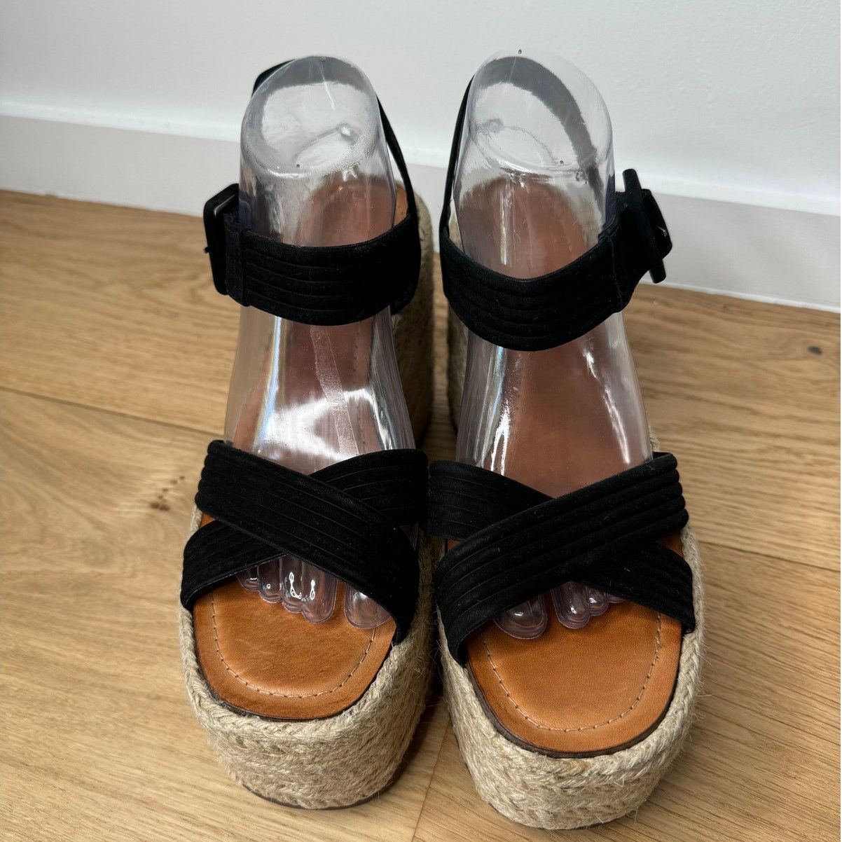 SCHUTZ NEW Schutz Blisse Nubuck Black Chunky Platform Sandal Size US 9.5 / IT 39.5 - 2 Thumbnail