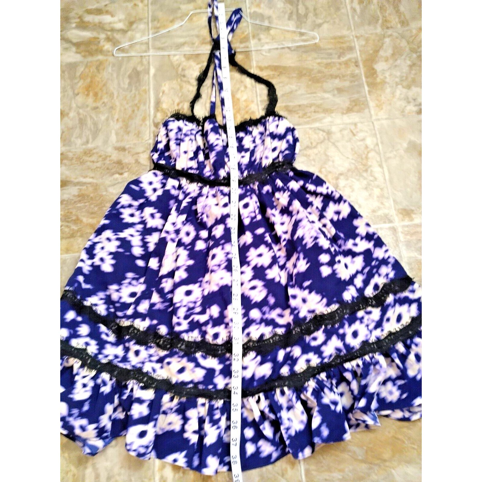 Urban Outfitters Urban Outfitters SP Mini Purple White Motif Floral Lace Trim Size S / US 4 / IT 40 - 7 Thumbnail