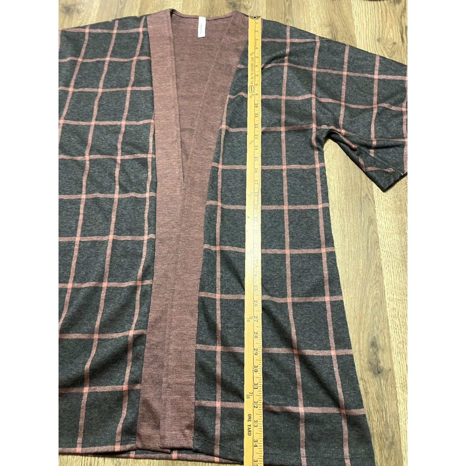 Vintage Twenty Ten Sweater Women's Large Cardigan Open Check Purple Gray Casual Fall Spring Summer Knit Size L / US 10 / IT 46 - 5 Thumbnail
